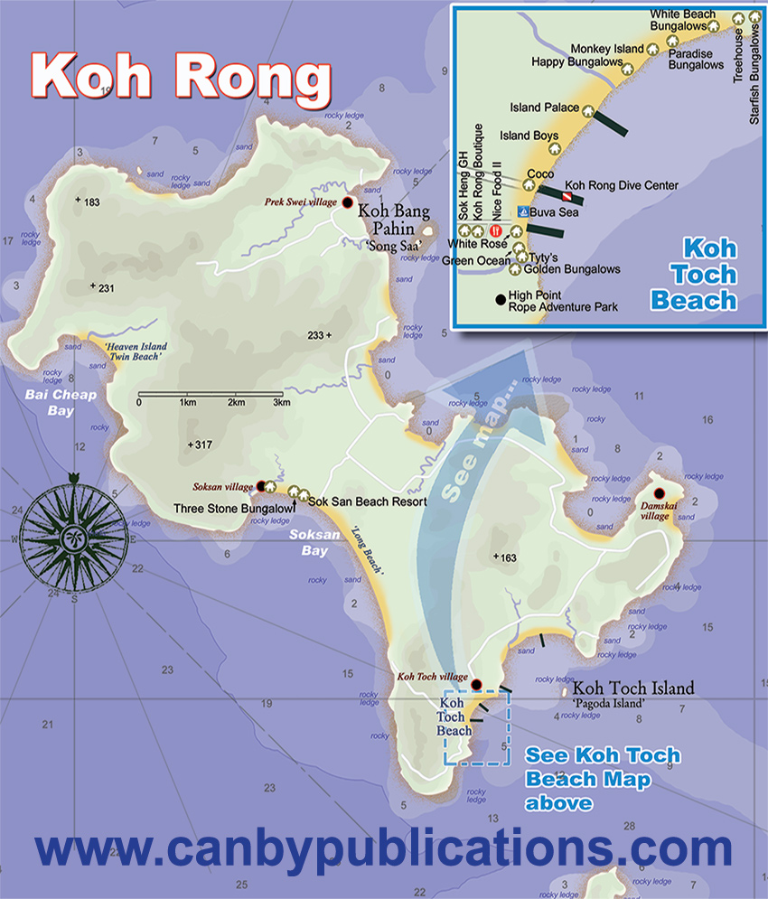 Map of Koh Rong Island Cambodia