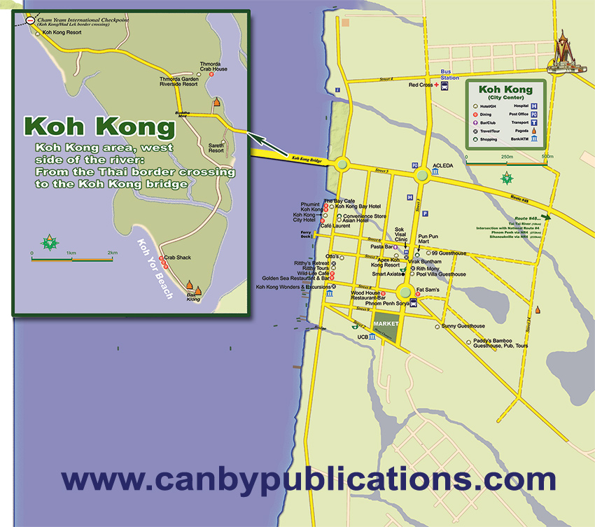 Map of Koh Kong City, Cambodia