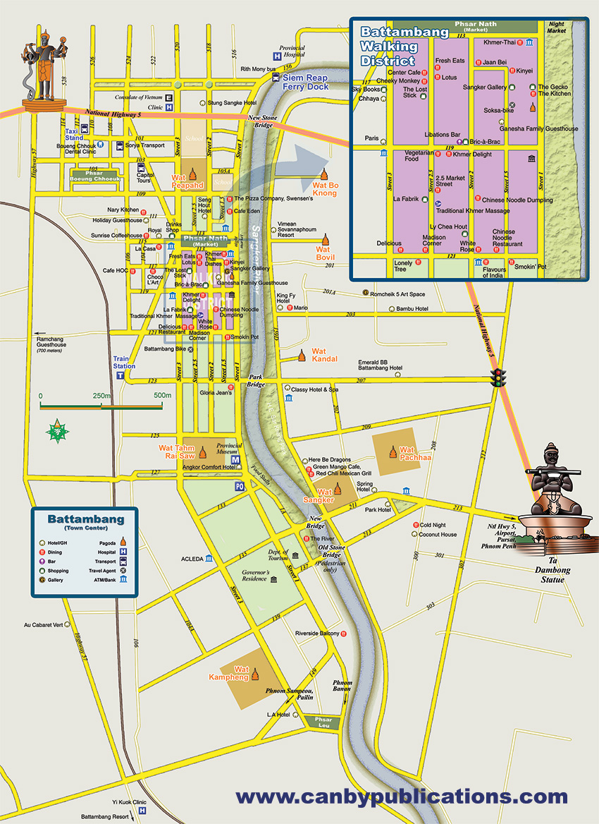 Battambang City Map, Cambodia