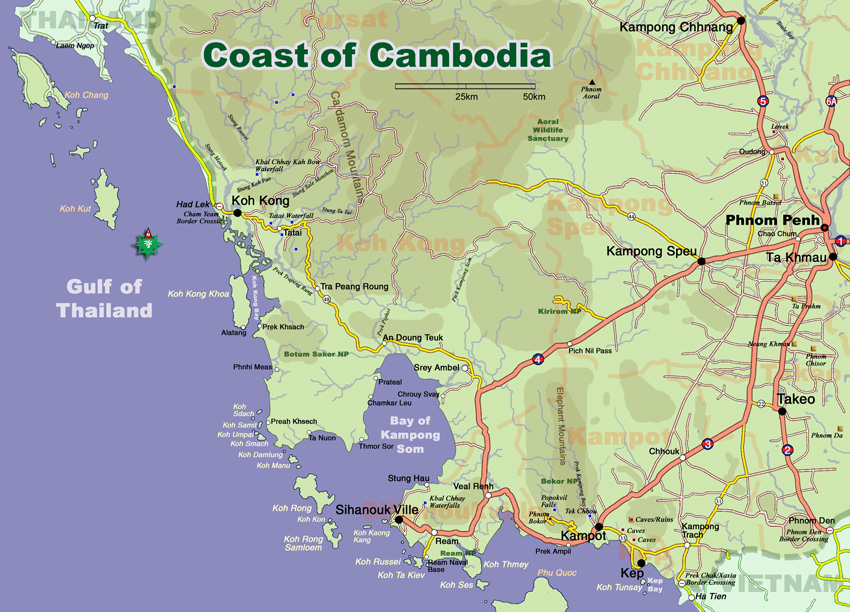 Coast of Cambodia Map