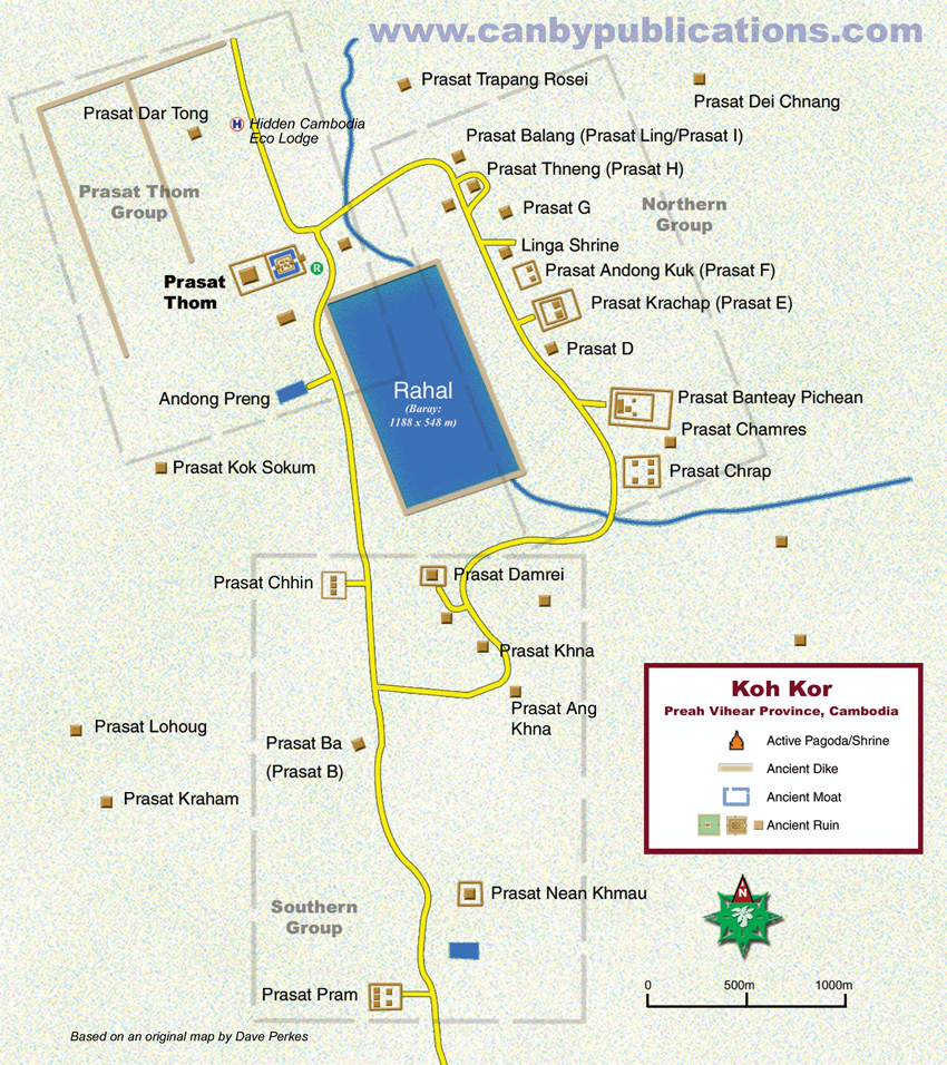 Map - Koh Ker, Preah Vihear, Cambodia