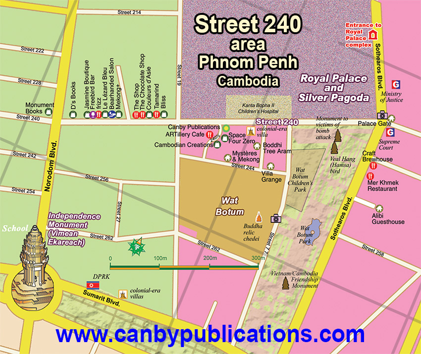 Phnom Penh, Street 240 area map