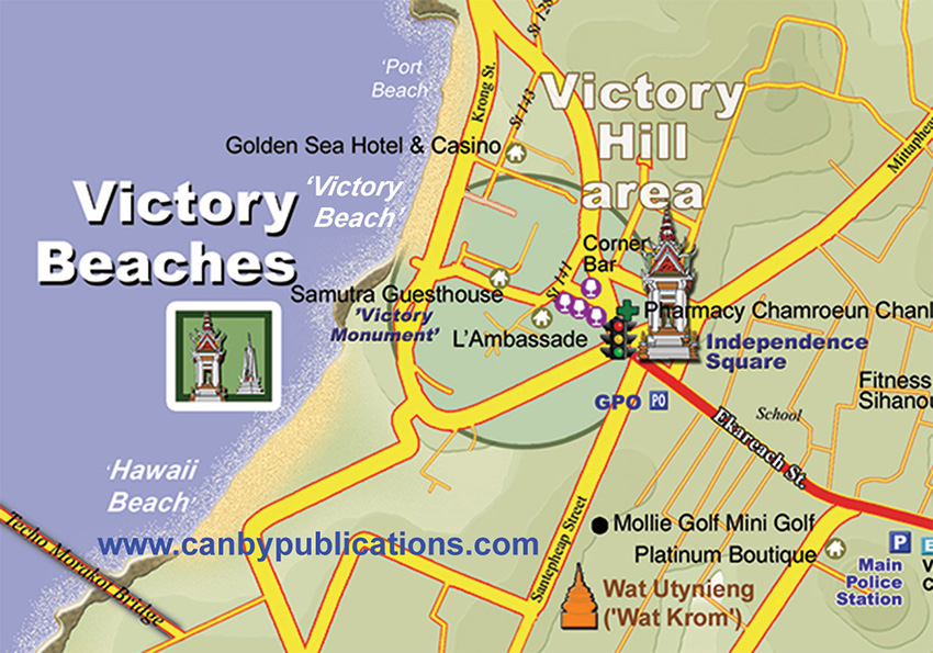 Map of Victory Hill & Beach, Sihanoukville, Cambodia